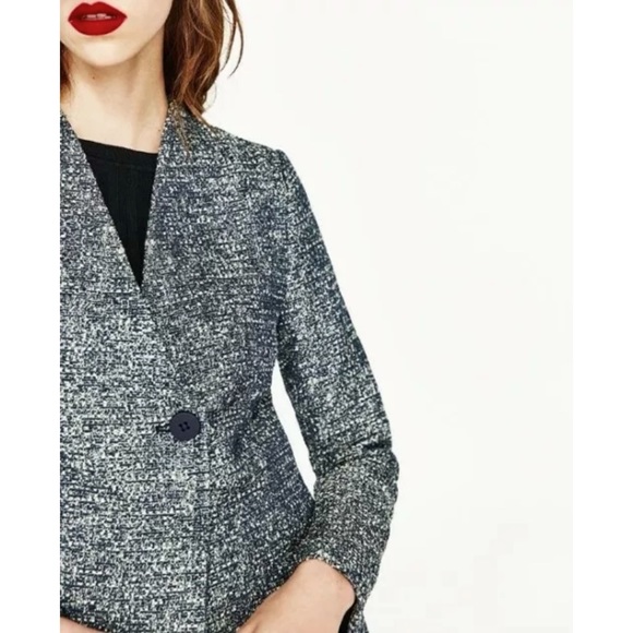 Zara Shiny Tweed Coat - Picture 5 of 15